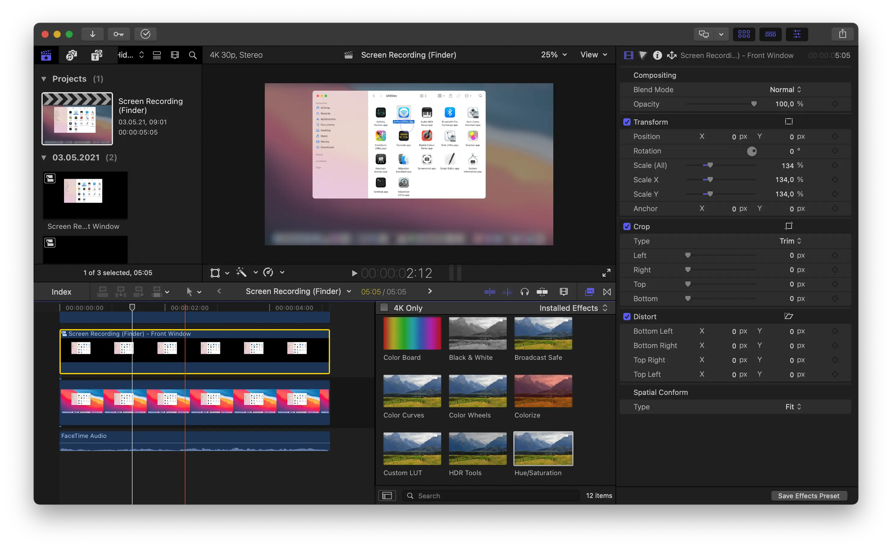 Claquette recording exported as Final Cut Pro X project